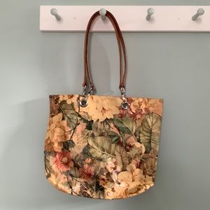 Maurizio Taiuti Floral Leather Tote